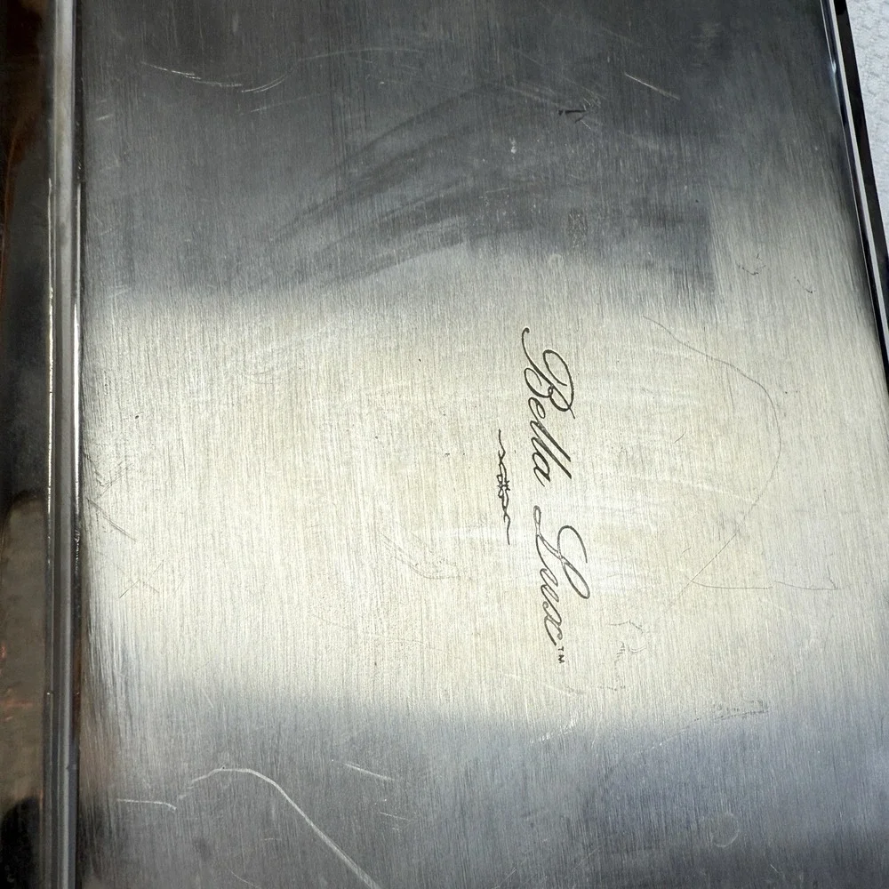 Vintage Butler Vanity Tray Grapes Leaf Handles 21x8 Bella Lux Sliver‎ Colored